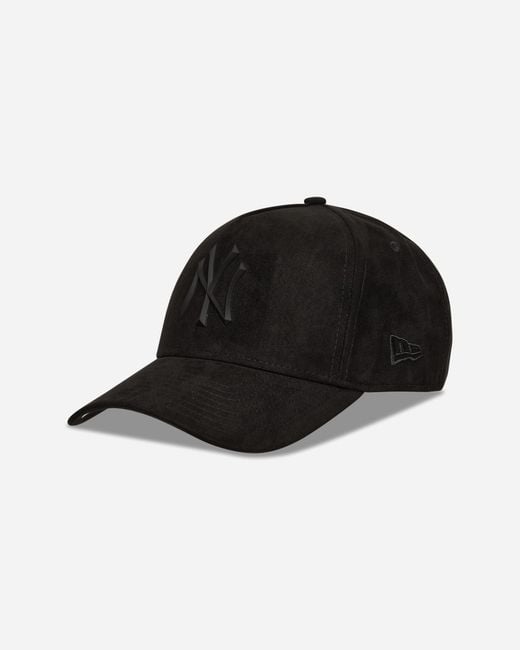 KTZ Black New York Yankees Faux Suede 9Forty E-Frame Cap for men
