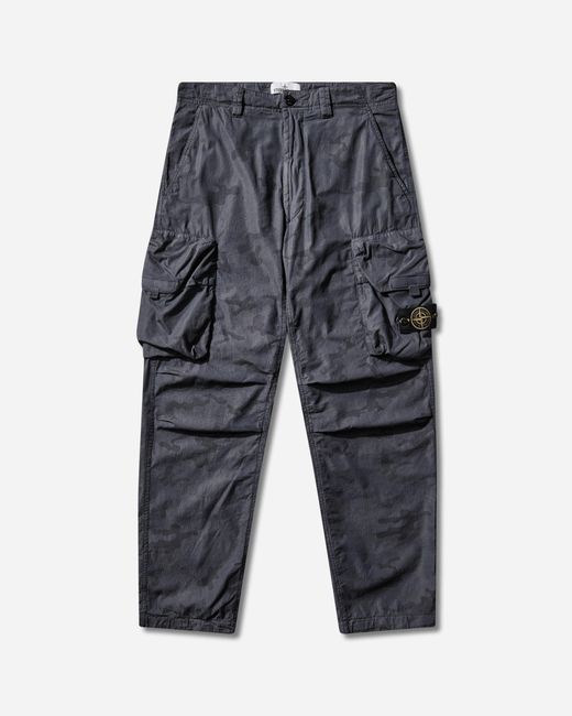 Stone Island Gray S Faded Camo Ripstop-Tc Loose Cargo Pants for men