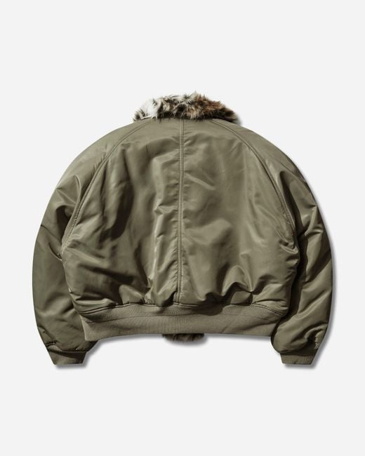 Protocol Index Green Exaggerated Shoulder Fur N2B Jacket for men