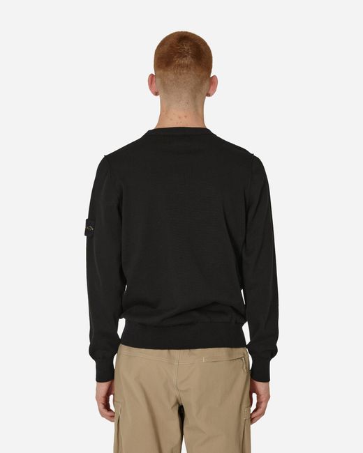 Stone Island Black Cotton Crewneck Sweater for men