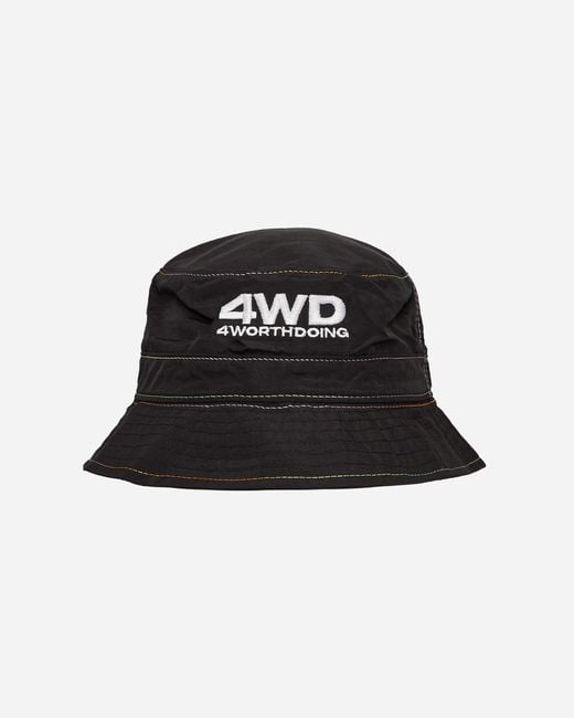 4 Worth Doing Black Gradient Stitch Bucket Hat for men