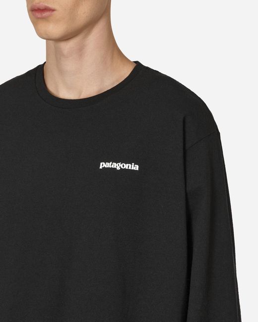 Patagonia Black P-6 Logo Responsibili Longsleeve T-shirt for men