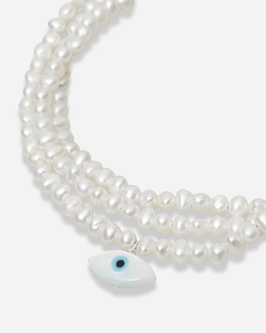 Undercover White See Real Flowers Triple Seed Pearl Bracelet Off for men