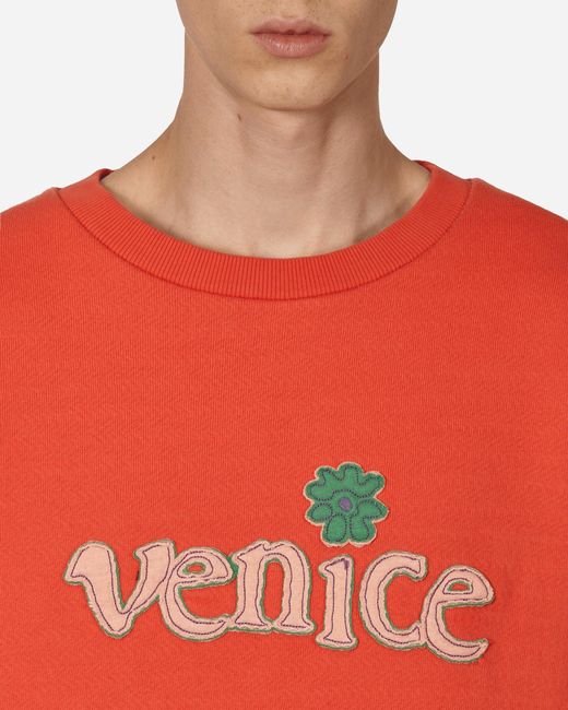 ERL Red Venice Crewneck Sweatshirt for men