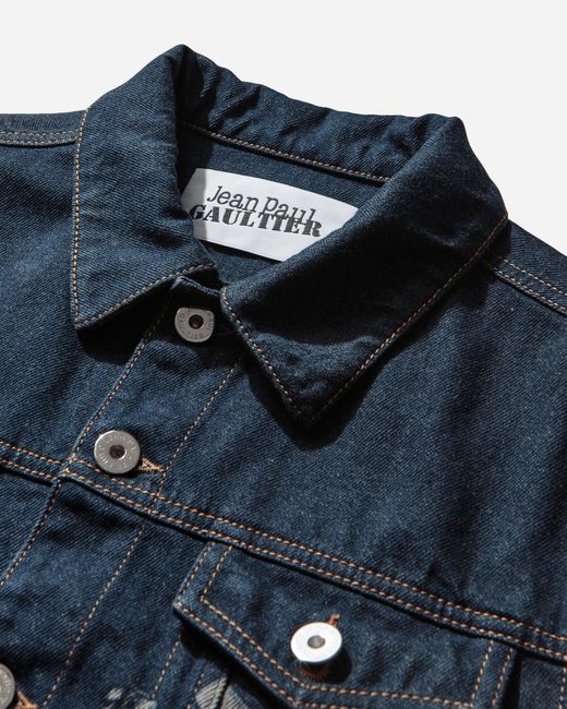 Jean Paul Gaultier Blue Women S Trompe L Œil Denim Jacket Indigo