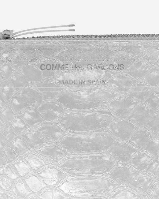 Comme des Garçons White Transparent Snake Zip Pouch Clear for men