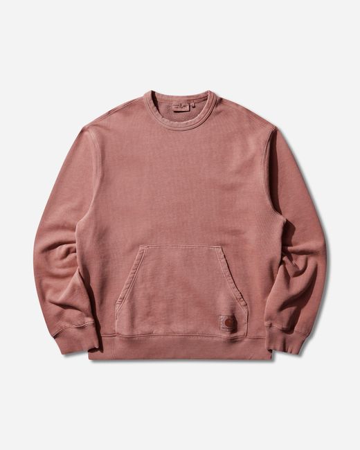Carhartt Pink Torion Pocket Crewneck Sweatshirts Marsala (Grind Washed) for men