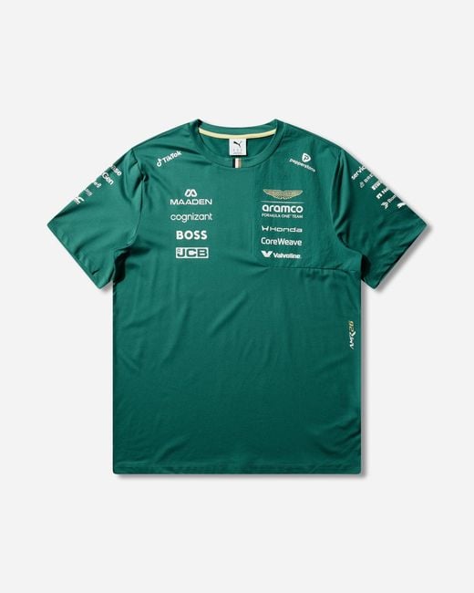 PUMA Green Aston Martin Aramco F1 Team Replica T-Shirt Lux for men