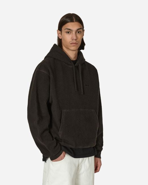 Stussy Black Inside Out Fleece Hooded Sweatshirt for men