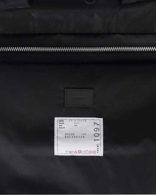 Sacai Black Nylon Tote Bag for men
