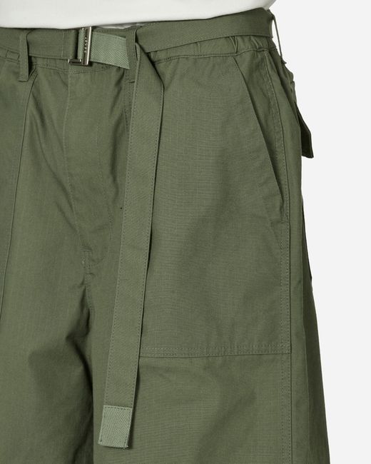 Sacai Green Rip Stop Pants Khaki for men