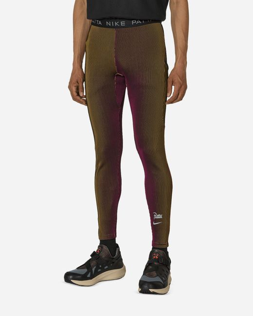 Nike Brown Patta Running Team leggings Fireberry / Sundial for men