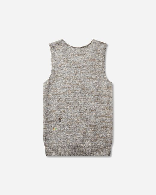 Dries Van Noten Gray S Embroidered Wool Sleeveless Sweater Light for men