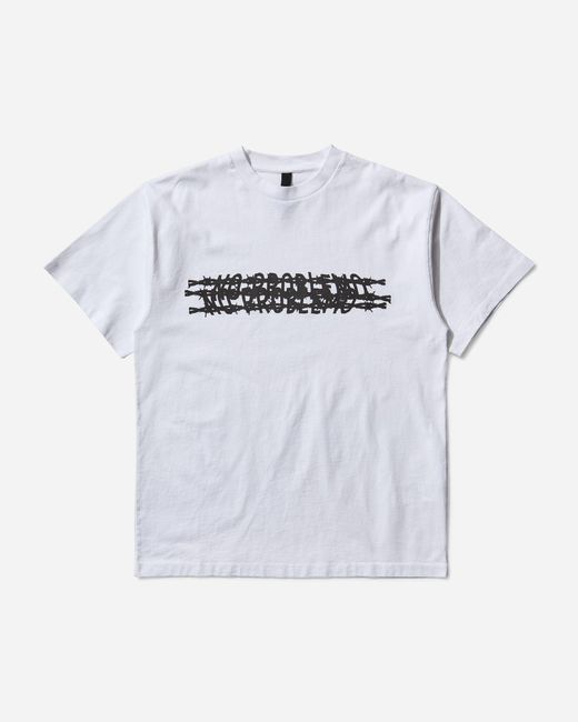 No Problemo White Barbed T-shirt for men