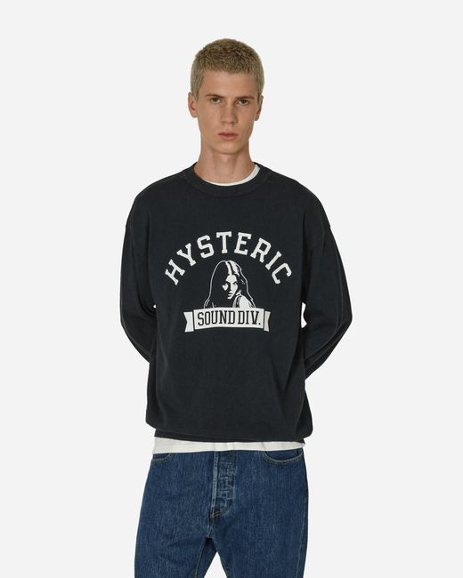 Hysteric Glamour Black Sound Division Crewneck Sweater for men