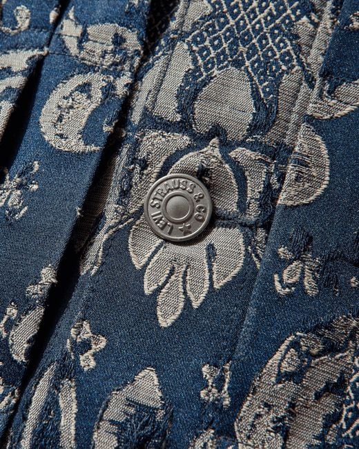 Junya Watanabe Blue Men S Levi's Jacquard Jacket Navy / Beige for men