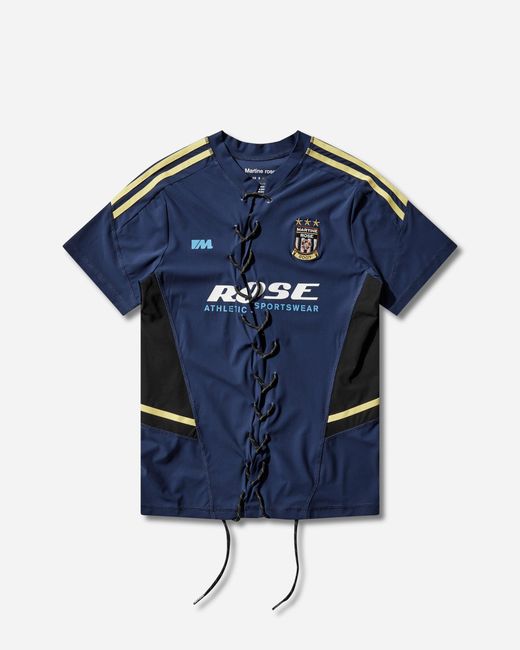 Martine Rose Blue Lace Up Football Top