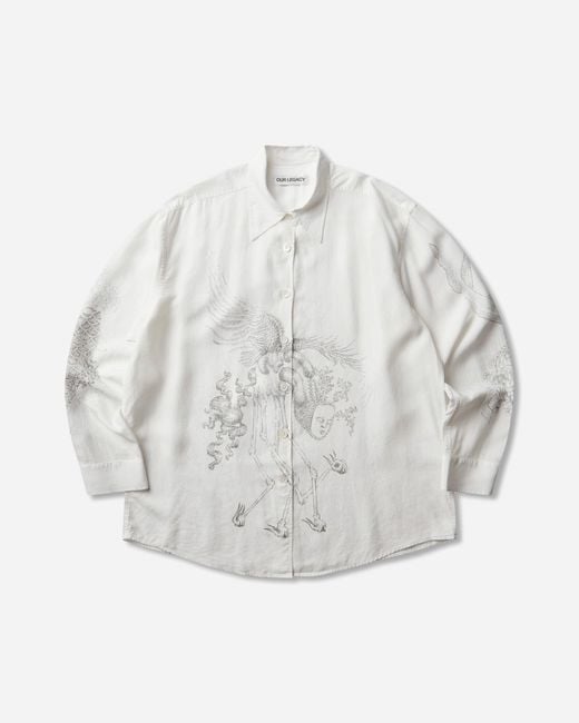 Our Legacy Gray S Favourite Shirt Pointillism Allegory Print