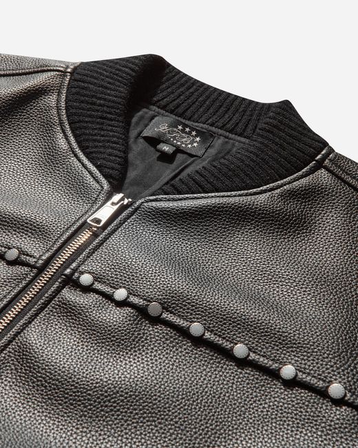 AFB Men S Studded Bomber Jacket in Black for Men | Lyst UK