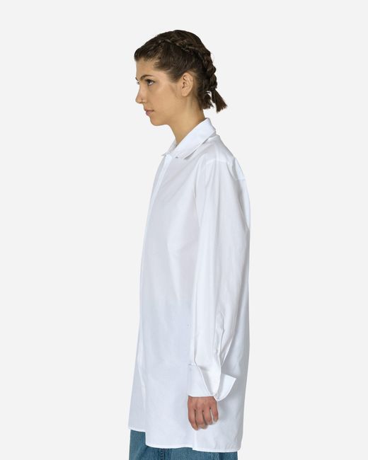 MM6 by Maison Margiela White Wide Sleeved Stripy Poplin Shirt Off for men