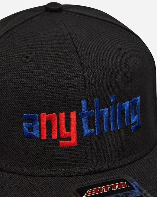 Anything Black Speedball Logo Flat Brim Hat for men