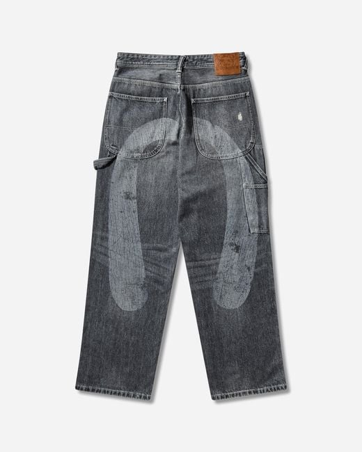 Evisu Gray Vintage Patchwork Denim Pants for men