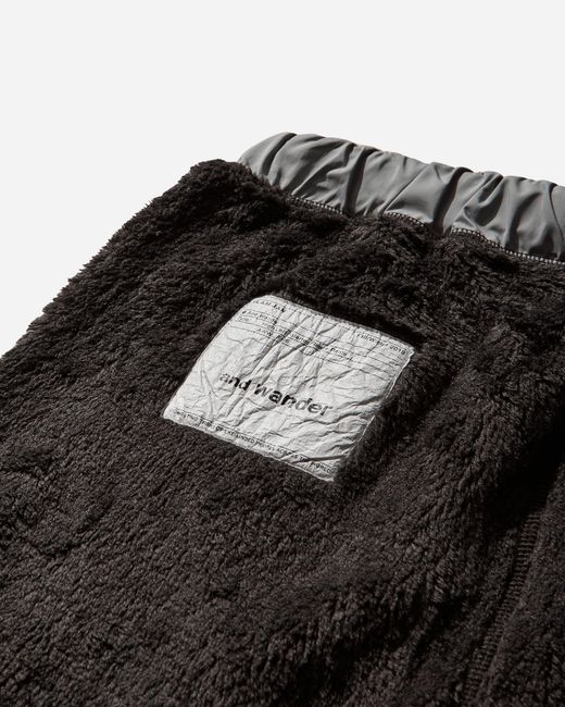 And Wander Black Slam Jam High Loft Polartec Fleece Pants for men