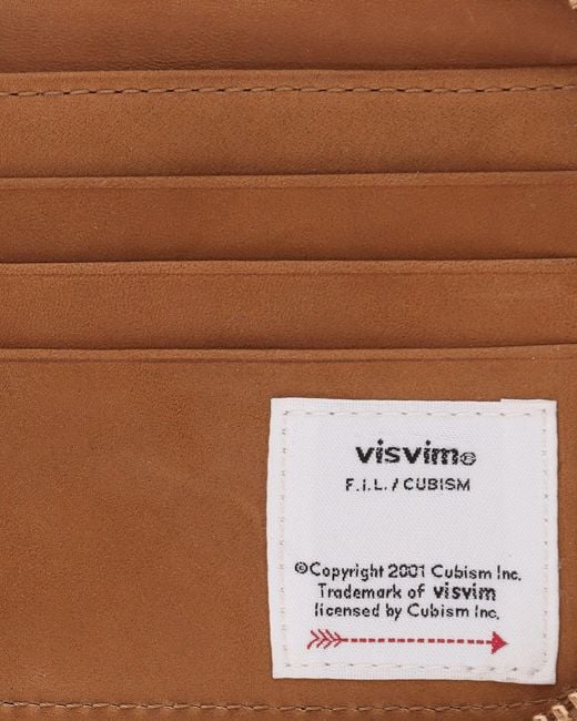 Visvim Brown Leather Bi-Fold Wallet Camel for men