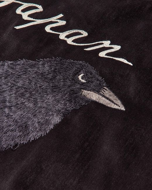 Kapital Black Men S Velveteen Souvenir Jacket (raven And Skull) for men
