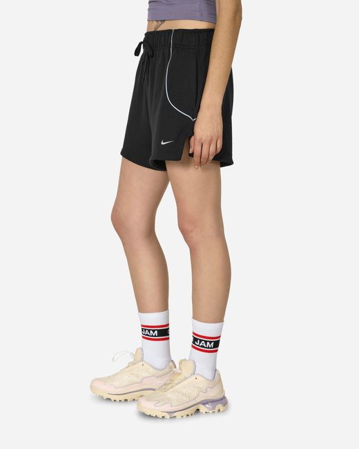 Nike High-waisted French Terry Shorts Black / Light Pumice