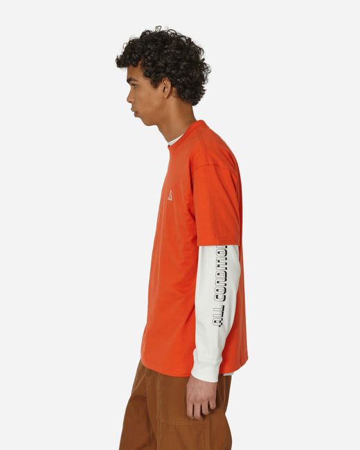 Nike Orange Acg Logo T-Shirt Cosmic Clay for men