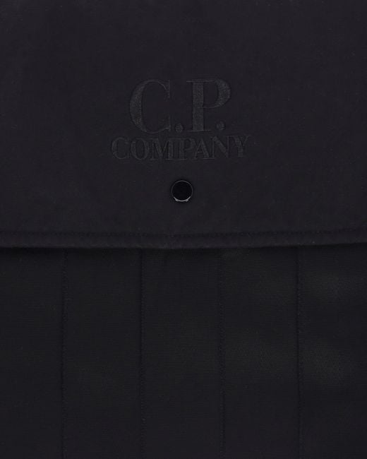 C P Company Black Herringbone Logo Bag for men