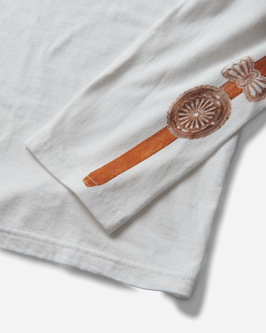 Kapital Gray S 20/-Jersey Crew Longsleeve T-Shirt (Concho Belt Sleeve) for men