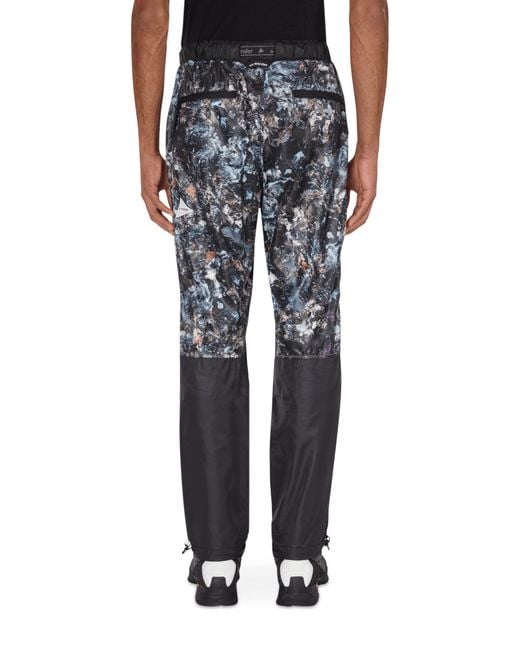 And Wander Black Stone Printed Ripstop Pants for men