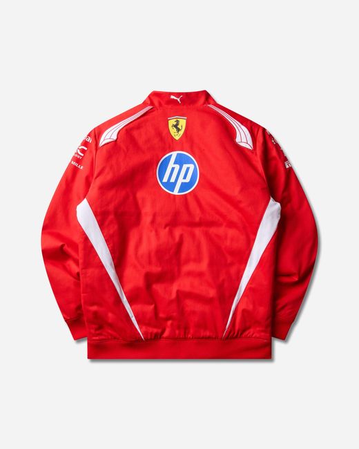 PUMA Red Scuderia Ferrari Hp Replica Drivers Authentic Bomber Jacket for men