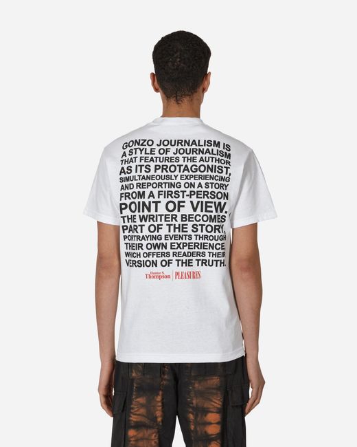 Pleasures White Badge T-Shirt for men