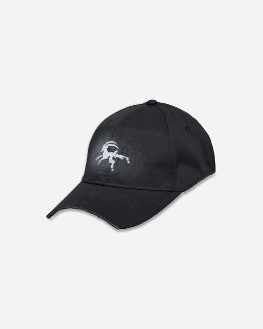 PROTOTYPES Black Sprayed Goat Cut Up Cap for men
