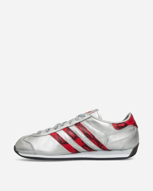 Adidas White Country Japan Sneakers Silver Metallic / Better Scarlet for men