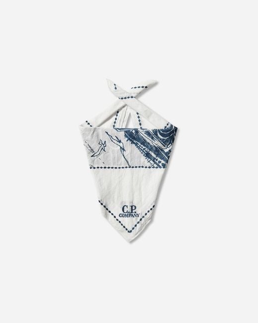 C P Company White Woven Musli Scarf Gauze for men