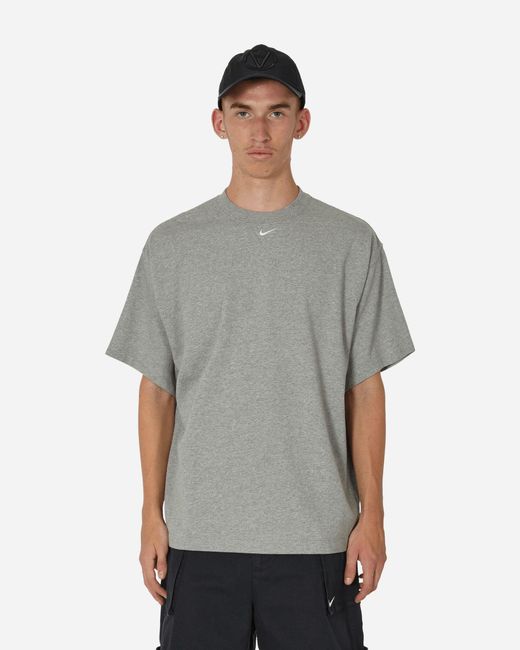 Nike Gray Solo Swoosh Heavyweight T-shirt Dark Grey Heather for men
