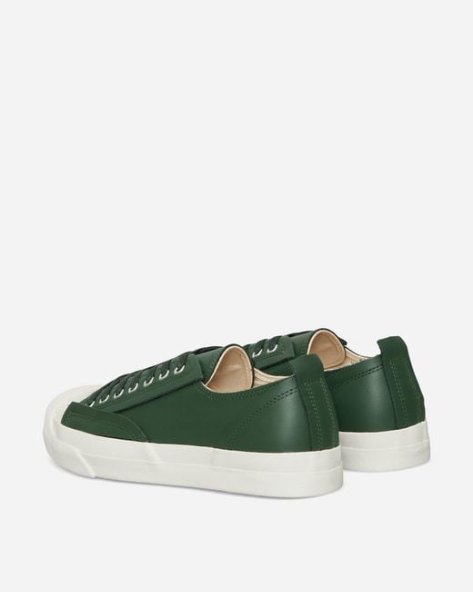 Undercover Green S Toe Logo Leather Sneakers for men
