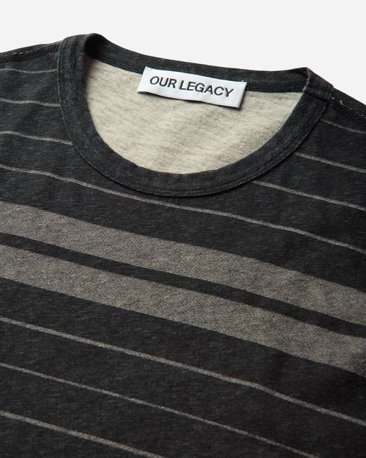 Our Legacy Black S New Box T-Shirt Ziggy Stripe for men