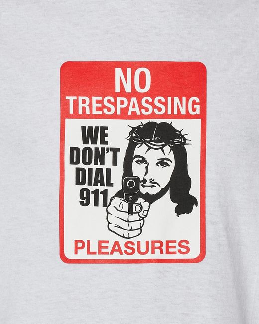 Pleasures White Trespass T-shirt for men