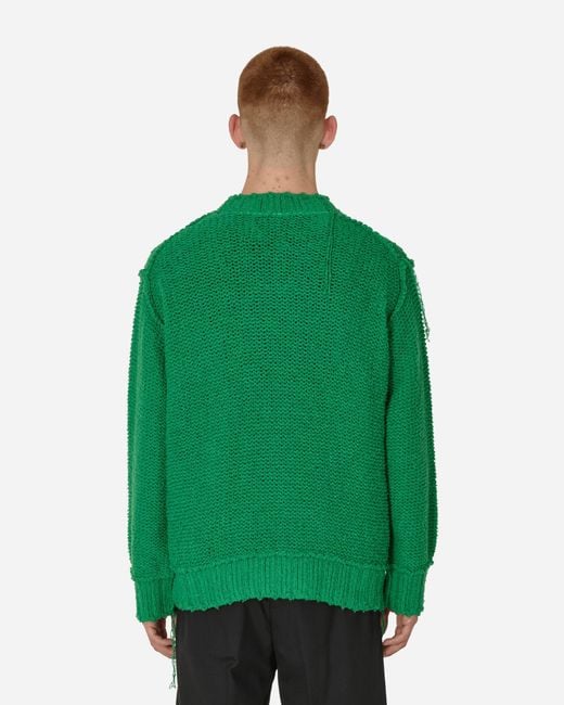 Sacai Green Knit Pullover for men