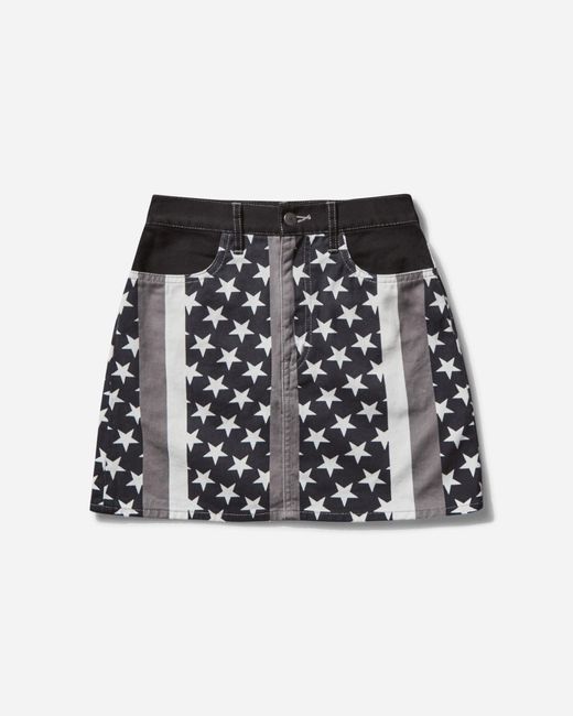 Hysteric Glamour Black Women S Star Stripe Pattern A-line Mini Skirt