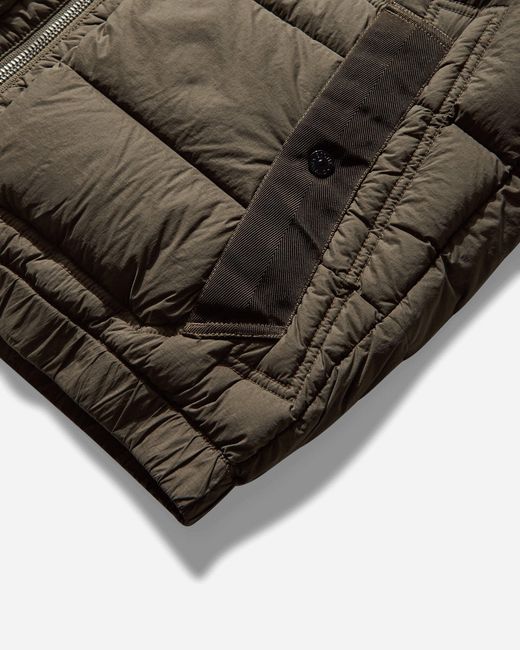 Stone Island Brown Men S Tunnel Nylon Down-tc Hooded Jacket Military for men