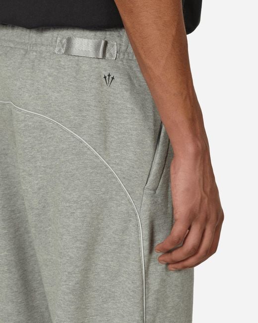 Nike Gray Nocta Open Hem Fleece Pants Dark Grey Heather for men