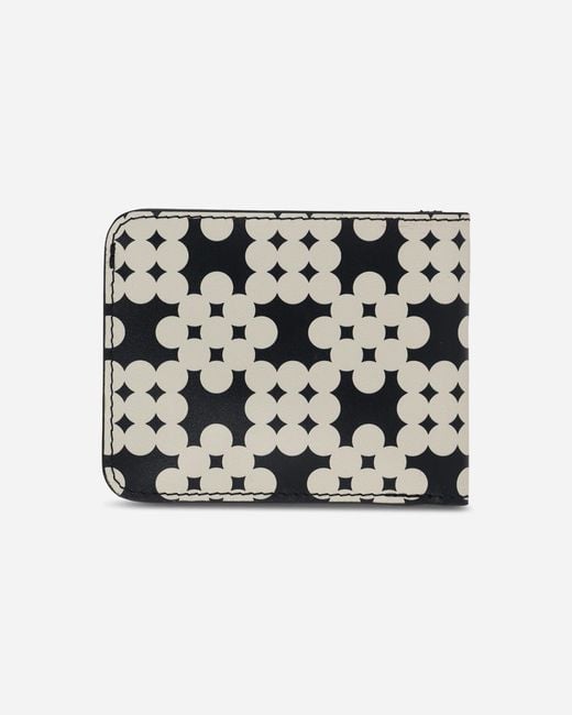 Dries Van Noten Black Printed Leather Wallet Ecru for men