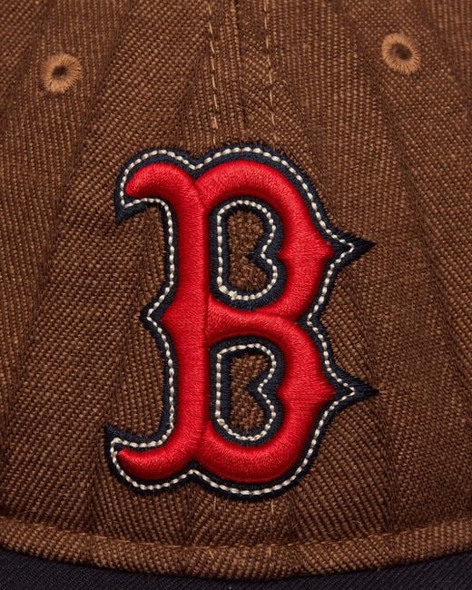 KTZ Boston Red Sox Three Looms X Mlb Wool Pinstripe 9fifty Cap Dark Brown for men