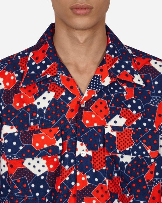 Needles Red Classic Printed Flannel Shirt for men